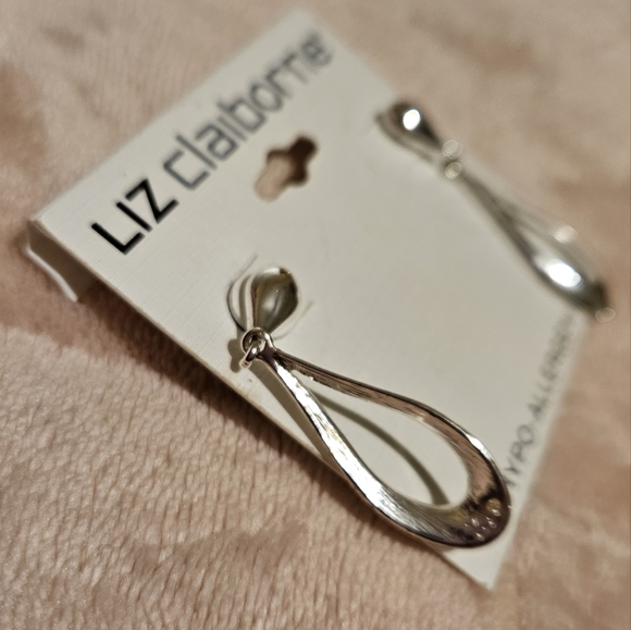 Liz Claiborne Silver Dangle Earrings - Picture 4 of 5